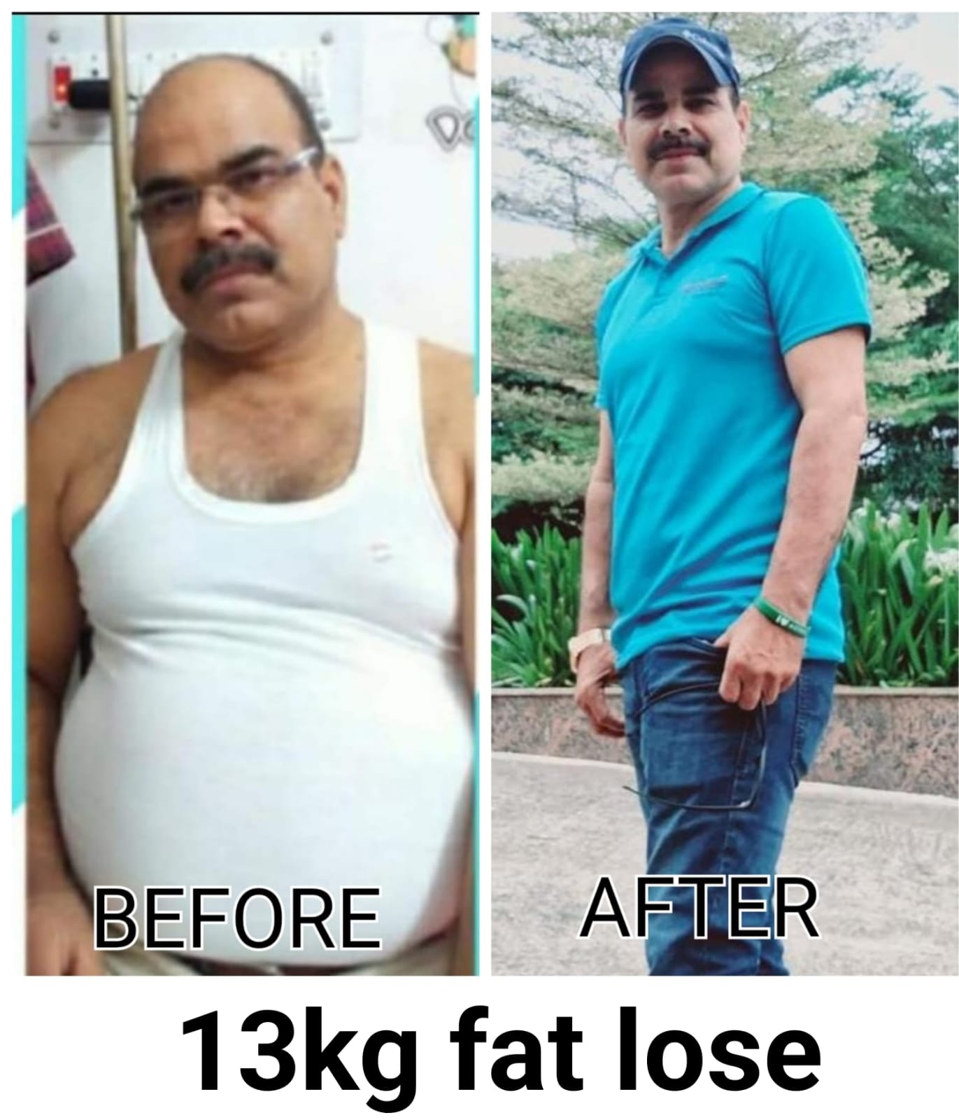 13 kg Fat Loss Male Transformation